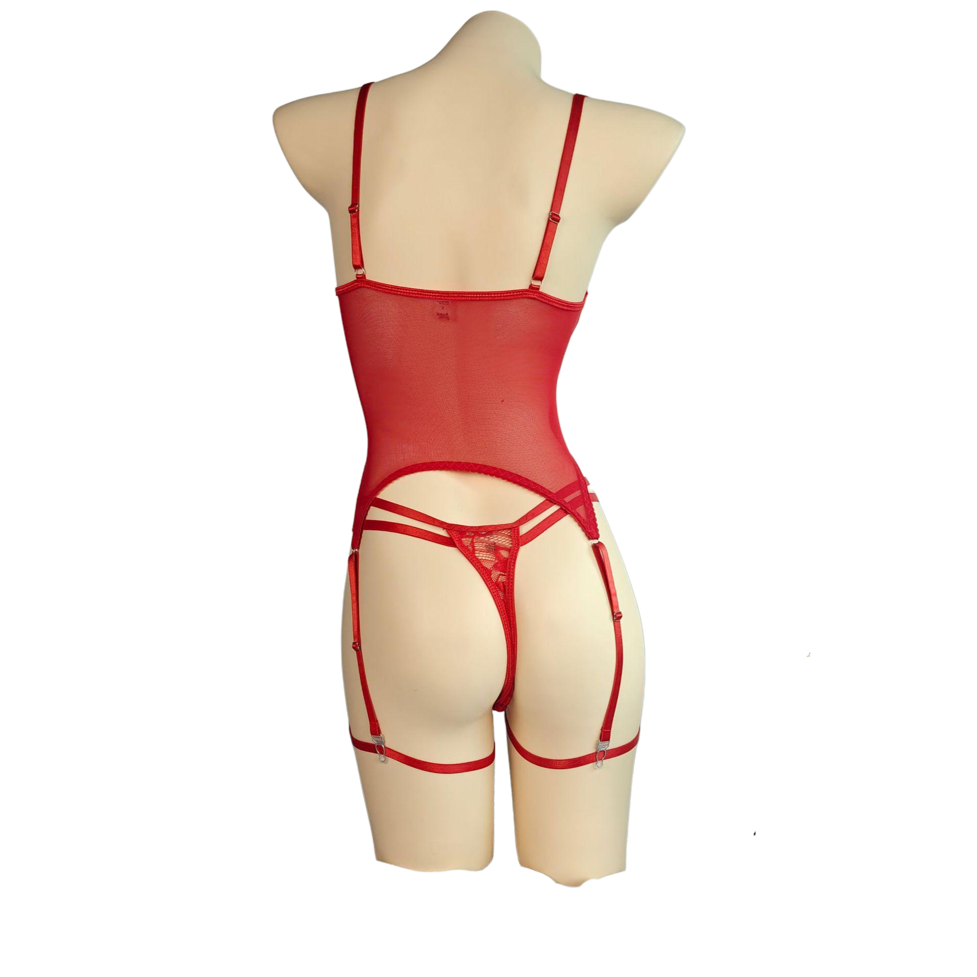 Curvy Lace Lingerie Set | Sheer Teddy Bodysuit