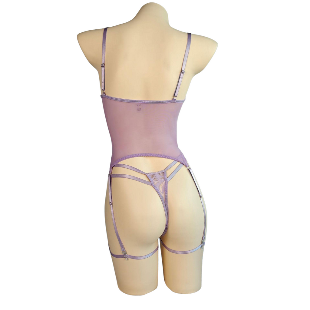 Curvy Lace Lingerie Set | Sheer Teddy Bodysuit