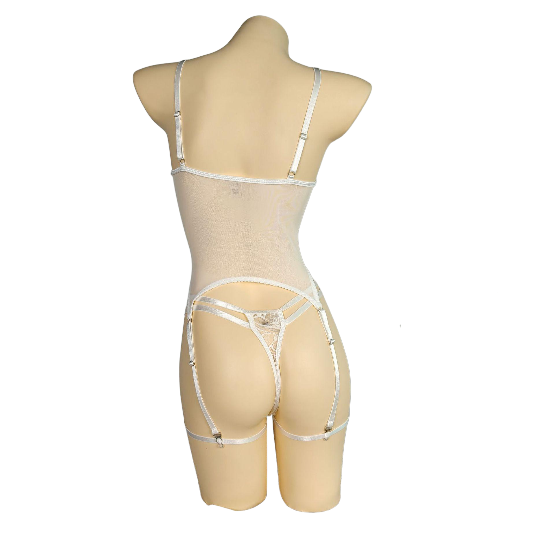 Curvy Lace Lingerie Set | Sheer Teddy Bodysuit